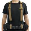 KUNN Tactical Duty Belt Suspenders with Metal Hook,Men Padded Police Harness for Duty Belt,Khaki view 2