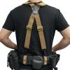 KUNN Tactical Duty Belt Suspenders with Metal Hook,Men Padded Police Harness for Duty Belt,Khaki view 3