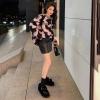 Striped Contrasting Mohair Sweater Women's Pullover Loose Casul Long Sleeve Top Y2K Autumn Winter Purple S view 2