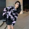 Striped Contrasting Mohair Sweater Women's Pullover Loose Casul Long Sleeve Top Y2K Autumn Winter Purple S view 4