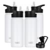 HASLE OUTFITTERS Insulated Water Bottle 16 oz Double Wall Vacuum Stainless Steel Water Bottle Leak Proof for School Wide Mouth with Straw Lid & Spout Lid Keeps Cold and Hot(White,4pack) view 1