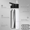 HASLE OUTFITTERS Insulated Water Bottle 16 oz Double Wall Vacuum Stainless Steel Water Bottle Leak Proof for School Wide Mouth with Straw Lid & Spout Lid Keeps Cold and Hot(White,8pack) view 2
