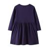 Toddler Girls Dresses Cotton Casual Long Sleeve Cartoon Appliques Dress Tunic Shirt Clothes (Dark Blue, 6-7 Years) view 3