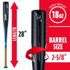 Franklin Sports Metal Youth Baseball Bat - Heist Kids Bats for Ages 8-12 - 2 5/8" Inch Big Barrel - Youth Drop -10 Aluminum Bats - USA Baseball Approved - 28" Inch / 18oz. - Royal 1000 view 3