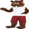 Eamior Beaver in White Shirt Costume Adult Size for Men & Women with Built-in Fan Inside the Head view 2