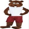 Eamior Beaver in White Shirt Costume Adult Size for Men & Women with Built-in Fan Inside the Head view 3
