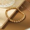 17IF 14K Gold Copper Diamond Light Blue Zirconia Bracelet Women No Faded Size 6.69 For Holiday Love Family view 3