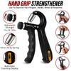 Hand Strength Kit With Finger Exerciser, Stretcher, Forearm Grip Adjustable Gripper, Exercise Ring and Stress Relief Ball for Athletes Muscle Trainer. Black view 2