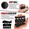 Hand Strength Kit With Finger Exerciser, Stretcher, Forearm Grip Adjustable Gripper, Exercise Ring and Stress Relief Ball for Athletes Muscle Trainer. Black view 3