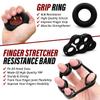 Hand Strength Kit With Finger Exerciser, Stretcher, Forearm Grip Adjustable Gripper, Exercise Ring and Stress Relief Ball for Athletes Muscle Trainer. Black view 4