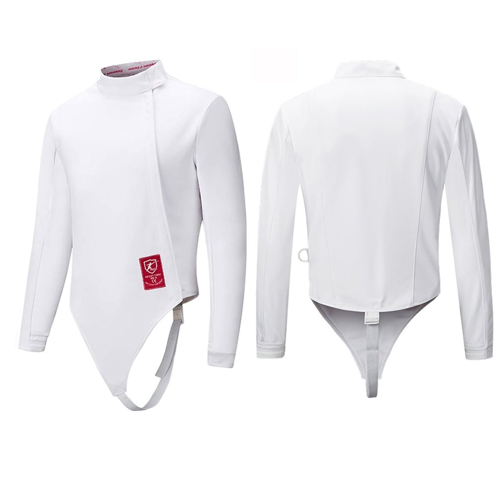 HALFS Fencing Jacket Foil Epee Saber Fencing Training Protective Suit 350N Anti Thorn Fabric Fencing Uniform for Foil Epee Saber (Thickness : Right Hand, Size : 34)