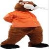 Eamior Brown Beaver with Long Sleeve Orange Shirt Mascot Costume Adult Size for Men & Women with Built-in Fan Inside the Head view 4