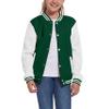 Mowbeat Kids Baseball Jacket Girls Bomber Jackets Boys Varsity Coats Top for Girl Sports Track Outerwear (Green, 11-12Years) view 1