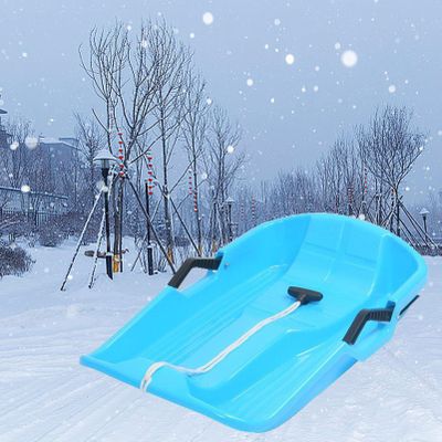 Children's Sledges, Sledges with Brakes and Pull Ropes, Winter Snow Sledges, Thick Wear-Resistant Sledges