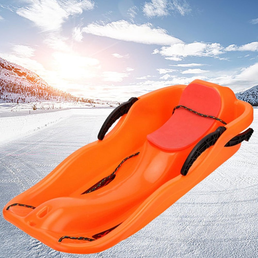 Thickened Double Sledges, Children's Sledges, Sledges with Backrests, Multi-Coloured Plastic Sledges