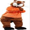 Eamior Brown Beaver with Long Sleeve Orange Shirt Mascot Costume Adult Size for Men & Women with Built-in Fan Inside the Head view 3