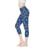 ZPINXIGN Navy Blue Women's Gym Workout Leggings - High Waisted Christmas Leggings, Holiday Yoga Pants with Tummy Control view 1