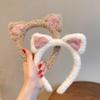 BEVPAX Korean Version of Cute Cat Ears Plush Headband Fluffy Autumn and Winter Headbands Internet Celebrity Dress Up Headwear Headband Hairband view 3