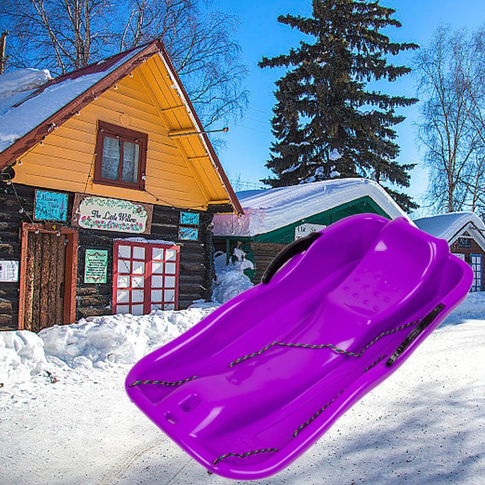 Two-Person Sledges, Children's Sledges, Thickened Plastic Sledges, Sledges with Backrests and Pull Ropes