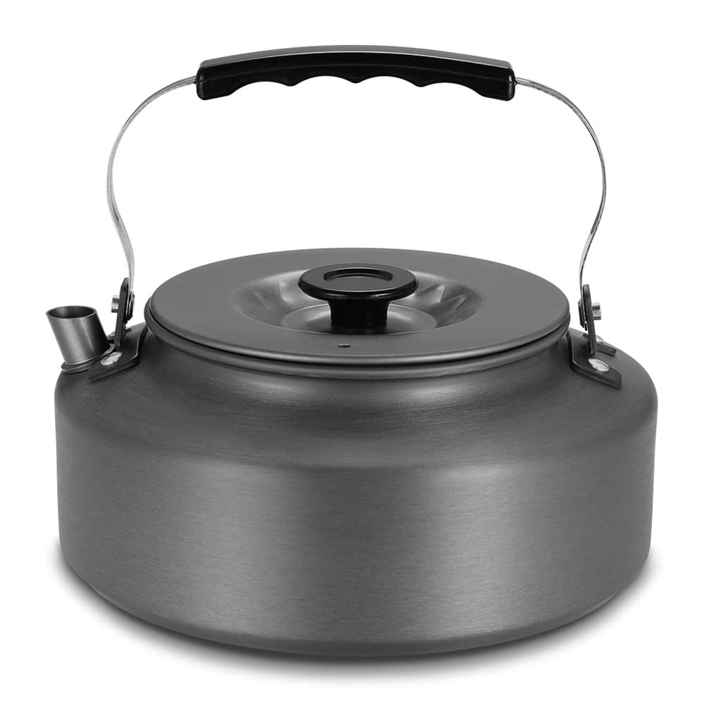 Funien 1.6L Portable Water Kettle Water Pot Teapot Coffee Pot Indoor Aluminum Alloy Tea Kettle Outdoor Camping Hiking Picnic Pot