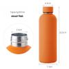 FAMKX 17oz Stainless Steel Insulated Narrow Mouth Sports Water Bottle, Double wall Cola Shape Vacuum flask (500ml, Black) view 3