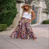 Punude Women's 2026 Summer Skirt High Waist Flowy A Line Boho Skirt Maxi Skirt with Pockets Floral Pink XL view 3