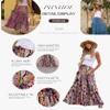 Punude Women's 2026 Summer Skirt High Waist Flowy A Line Boho Skirt Maxi Skirt with Pockets Floral Pink XL view 4