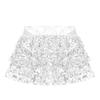 JanJean Kids Girls Sparkly Metallic Mini Dance Skirt for Ballet Hip Hop Latin Jazz Belly Dancing Cheerleading Costume Silver 6 Years view 3