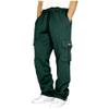 Bestgift Casual Long Pants Drawstring Multi-Pocket Lacing Loose Work Pants Sweatpants Dark Green XL view 1
