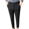 Bestgift Men's Suit Pants Tweed Casual Slim Solid Color Suit Long Pants Black 28 view 1