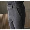 Bestgift Men's Suit Pants Tweed Casual Slim Solid Color Suit Long Pants Black 28 view 3