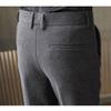 Bestgift Men's Suit Pants Tweed Casual Slim Solid Color Suit Long Pants Black 28 view 4
