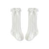 Baby Girls Knee High Socks Toddler Bow Mesh Breathable Dress Socks Kids Newborn Cotton Tube Ruffled (White, 3-5 Years) view 1