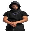 KUOIN Medieval Linen Cowl Hood Scarf Vintage Goth Cape Costume Accessories view 2