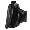 Black Brocade Stand Collar Gothic Cloak Hoodless Cape Hanfu Outwear Halloween Vampire Costume (926# Black, 140cm) view 2