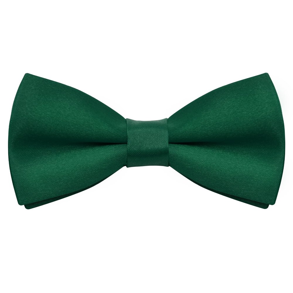 Bskifnn Kids Bow Ties Solid Color Satin Bow Tie for Child Boys Toddlers Wedding Party Dress up (Dark green, kids)