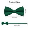 Bskifnn Kids Bow Ties Solid Color Satin Bow Tie for Child Boys Toddlers Wedding Party Dress up (Dark green, kids) view 2