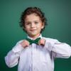 Bskifnn Kids Bow Ties Solid Color Satin Bow Tie for Child Boys Toddlers Wedding Party Dress up (Dark green, kids) view 4