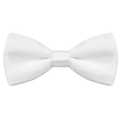 Kids Bow Ties Solid Color Satin Bow Tie for Child Boys Toddlers Wedding Party Dress up (White, kids)