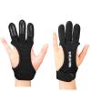 ulafbwur Archery 1Pc Mumian Archery Gloves Breathable Sweat Adsorbed Multi-Purpose Handmade Shooting Hunting Three Finger Gloves for Outdoor Three Finger view 2