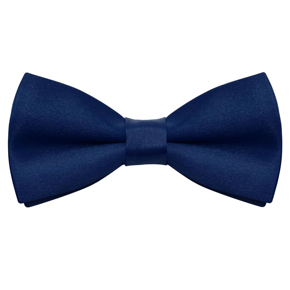 Bskifnn Kids Bow Ties Solid Color Satin Bow Tie for Child Boys Toddlers Wedding Party Dress up (Navy blue, kids)