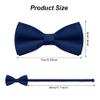 Bskifnn Kids Bow Ties Solid Color Satin Bow Tie for Child Boys Toddlers Wedding Party Dress up (Navy blue, kids) view 2