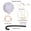 FantaLook Short Curly White Old Lady Cosplay Wig with Glasses EyeGlasses Chain Earrings Necklace Bracelet and Inflatable Crutch for Women Grandma Costume for Halloween view 2