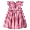 Csbks Toddler Baby Girls' Cotton Sundress with Ruffle Halter Sleeveless and Swing Dress Plaid Red 130 view 2