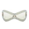 helena Y2K Shield Visor Glasses Rhinestone Oversized Sunglasses Men Diamond Mask Goggles Women Shade UV400 (white) view 1