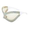 helena Y2K Shield Visor Glasses Rhinestone Oversized Sunglasses Men Diamond Mask Goggles Women Shade UV400 (white) view 2