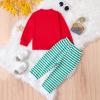 Big/Little Brother Big/Little Sister Matching Outfit Crewneck Sweatshirt Striped Pants Toddler Christmas Clothes (Striped Lil Bro, 3-4 Years) view 3