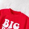 Big/Little Brother Big/Little Sister Matching Outfit Crewneck Sweatshirt Striped Pants Toddler Christmas Clothes (Striped Big Bro, 6-12 Months) view 4