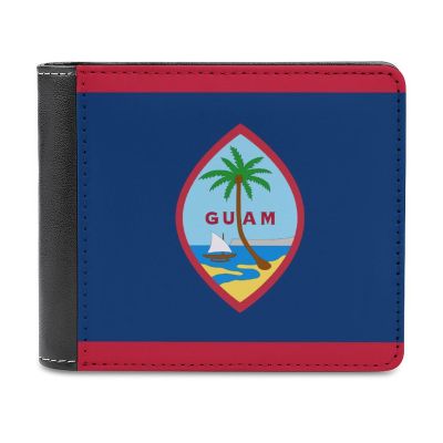 Vafogehu Guam Flag Men's Short Wallet, Suitable for Business/travel/Christmas/Commemorative Day/birthday Gift