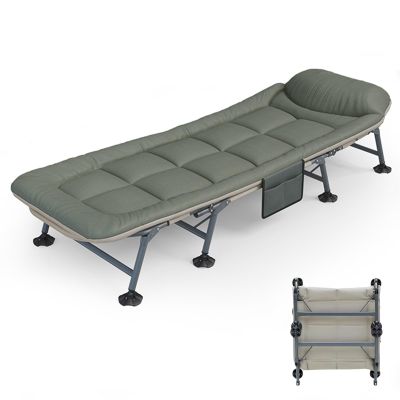 YVYKFZD Camping Cots for Adults, 6-Position Folding Camping Bed, Portable Single Sleeping Cots with Headrest Design, Supports 330 lbs, for Tent Outdoor Travel (Size : 180x65x42cm)